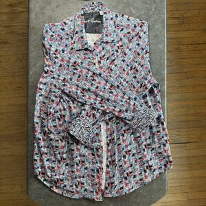 Robert Graham Shirt Mens XL Abstract Print Long Sleeve Button Up Classic Casual